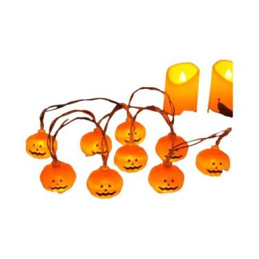 Imagem de Luz De Cordão LED 3D Em Forma De Abóbora Com 10/20 LEDs, Alimentada Po