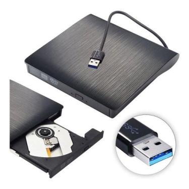 Imagem de Gravador e Leitor de DVD/CD Slim Drive Externo USB 3.0 5Gbps - Knup
