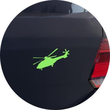 Imagem de Adesivo de Carro Super Puma Helicóptero Militar - Cor Verde Claro - Me