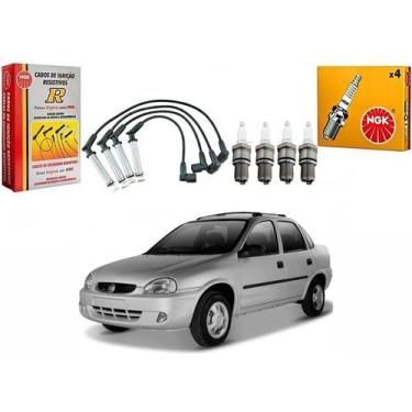 Imagem de Kit Vela Ngk Cabo Corsa Classic 1.0 1.6 8v Mpfi 1997 A 2003