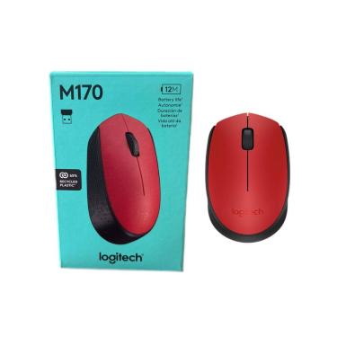 Imagem de Mouse Sem Fio Logitech M170 Com Pilha Inclusa - Vermelho 