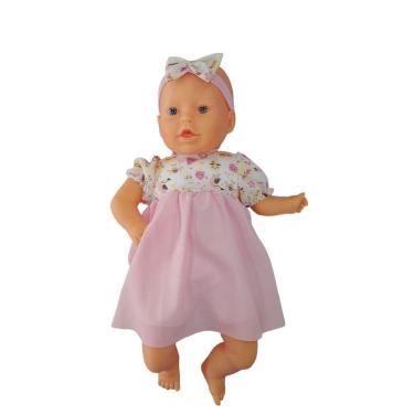 Imagem de Boneca Adele Branca Fala Vogais - 52cm Rosa 1123 - Bee Toys