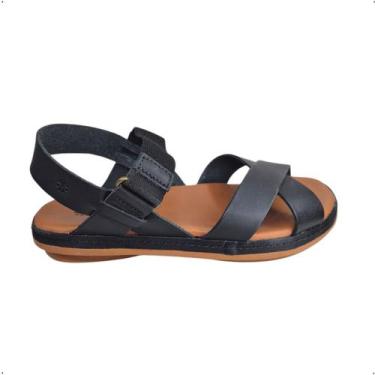 Imagem de Sandalia New Face Anatomica em couro com ajustes 21821, 36, Preto, Car