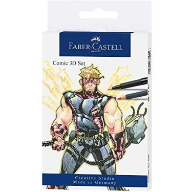 Imagem de Faber Castell Conjunto de ilustração 3D em quadrinhos – Conjunto de 11 canetas e lápis de artista Pitt
