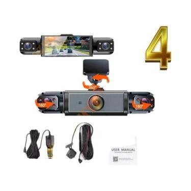 Imagem de 1080P 360 graus Câmera DVR Para Carro Com Visão Noturna, Monitoramento