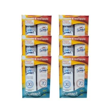 Imagem de Kit 6 Protetor Solar Corporal 30 + Facial 70 kit Summer Red - RED APPL