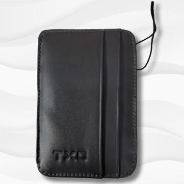 Imagem de Carteira Mágica Masculina De Couro Legitímo Porta Cartão Txc, Marrom, 
