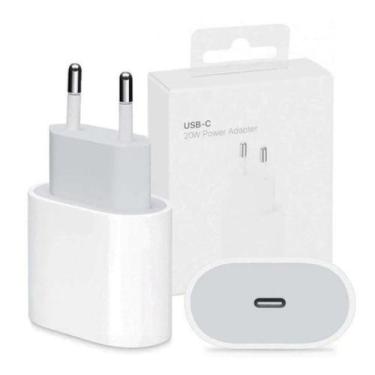 Imagem de Fonte Turbo 20w Carregador Compatível com iPhone XR 11 12 13 14 15 16 