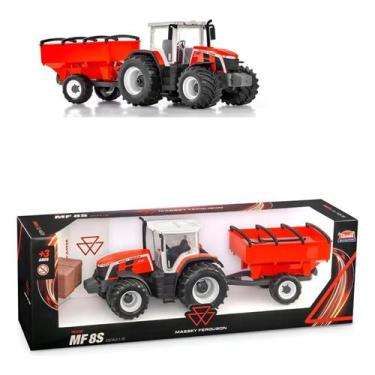 Imagem de Trator massey ferguson mf8s graneleiro infantil - usual - Usual Brinqu