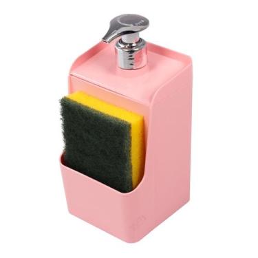Imagem de Porta Detergente Dispenser 500ml Com Suporte Para Esponja Organizador 