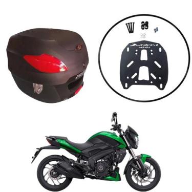 Imagem de Baú Moto Universal Awa 41 L + Suporte Sup Bajaj Dominar 400, Preto