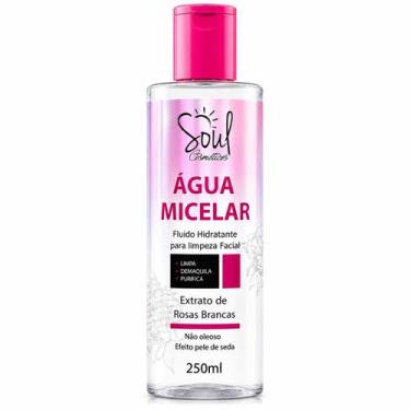 Imagem de Água Micelar Soul Cosméticos Rosas Brancas 250ml Limpa, Demaquila, Pur