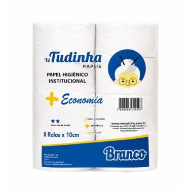 Imagem de Papel higienico rolao branco economia 2 kg (fardo 8 rolos) - vo tudinh