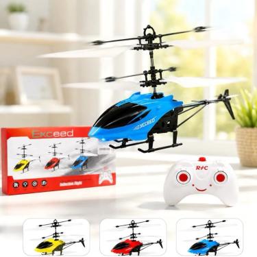 Imagem de Helicóptero de Controle Remoto com Sensor Recarregável e Luzes LED Branco