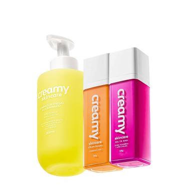 Imagem de Kit Skincare Limpador Glicerinado Vitamina C Mandélico Limpeza Suave com 50% de Glicerina Hidratação Intensa Creamy