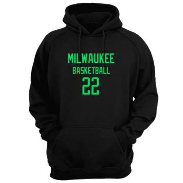 Imagem de Blusa Moletom Capuz Basquete Milwaukee Basketball número 22 - Loja Cli