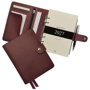 Imagem de Agenda Planner 2027 191-R Personalizada Raffai Couros, Marsala