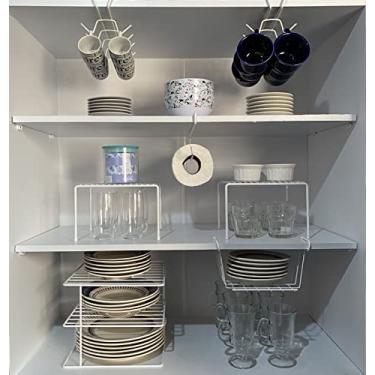 Imagem de Organizador Multiuso Cozinha Bancada Armário Em Aço 7 Un - Branco