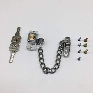 Imagem de Trava de segurança | Trava de janela de segurança para crianças, restrição ajustável para janelas/porta, trava de faixa secundária | Sistema de bloqueio para ventilação, antifurto, prevenção de quedas, EWDR_MFNCN_633696370050_KY05001001-02, Prata, Type A