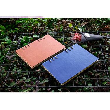 Imagem de Caderno interno substituível A5 com núcleo interno personalizável, recarregável, folhas soltas, tamanho júnior, capa de poliéster, 80 folhas pautadas/pautadas (B)