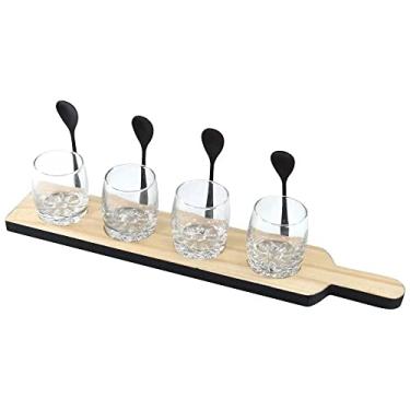 Imagem de Jogo para Sobremesas/Shot com 04 Copos Colheres e Base em Madeira