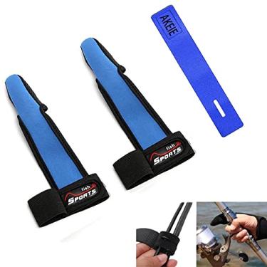 Imagem de Protetor de dedo de pesca profissional 2 unidades luvas de pesca antiderrapante Luvas de pesca de dedo indicador Luvas de pesca de dedo único para pesca ao ar livre com vara de pesca cinto azul