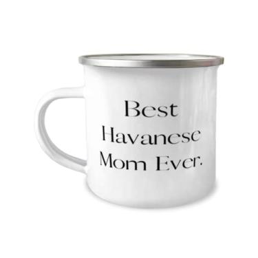 Imagem de Best Havanese Mom Ever. Caneca de acampamento de 355 ml, presente de cachorro Havanês de amigos, mordaça para amigos