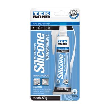 Imagem de Adesivo De Silicone Tekbond Transparente Cx C/12 50G