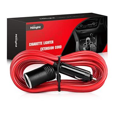 Imagem de Nilight Cabo de extensão macho para fêmea 10003W, 12 V/24 V, carregador de carro com soquete de isqueiro, vermelho