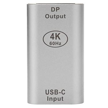 Imagem de Hilitand Adaptador tipo C para DP, liga de alumínio tipo C para adaptador fêmea DisplayPort 4K 60Hz tipo-C para DP conversor