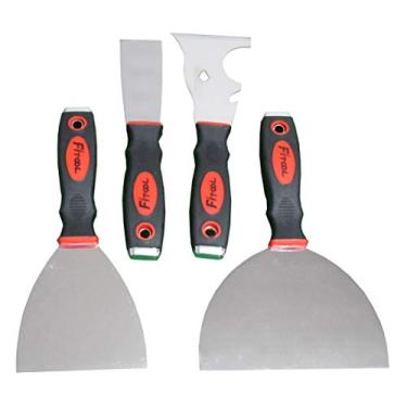 Imagem de Conjunto de 4 peças de raspadores de espátula de aço inoxidável, Raspador de tinta 7 em 1, faca de colocação flexível, raspadores de tinta de qualidade 3,8 cm a 7,6 cm a 15,2 cm