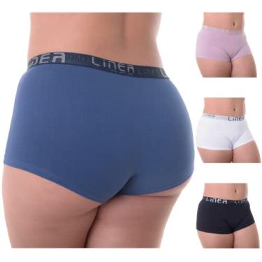 Imagem de Calcinha Cueca Boxer Feminina Línea - 4 Peças Algodão (Plus Size GG 50)