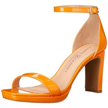 Imagem de Chinese Laundry Sandália feminina de salto patenteado Tinie, Laranja, 38