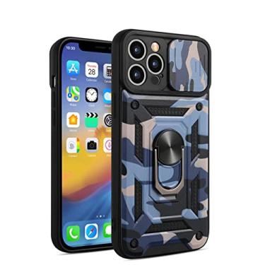 Imagem de HAODEE Capa de telefone blindada de camuflagem é adequada para iPhone 13 Case 12 11 Pro Max X XR XSMax 7 8 Capa deslizante Capa de proteção de lente de câmera (Cor: Azul céu, Tamanho: para X XS)