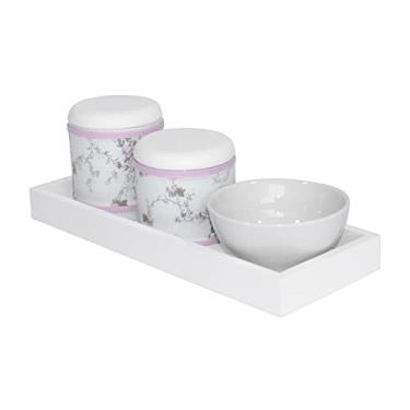 Imagem de Kit Higiene Slim Branco Capa Rosa Provençal