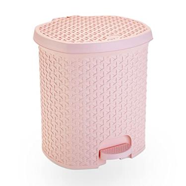 Imagem de LIXEIRA RATTAN COM PEDAL 15 LTS – ROSA