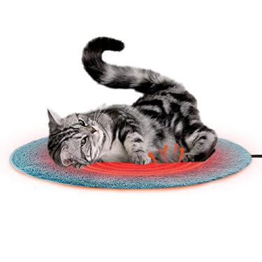 Imagem de Almofada de aquecimento de inverno para animais de estimação de pelúcia quente cachorro gato cobertor elétrico impermeável carregamento USB tapete de dormir de temperatura constante para almofada de viagem vermelha, azul, 40 cm