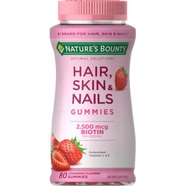 Imagem de Suplemento para Cabelo, Pele e Unhas Gummies com Biotin, Nature’s Bounty, 80 Gummies