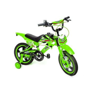 Imagem de Bicicleta Infantil Aro 16 Moto Bike C/ Rodinha Menino - Unitoys