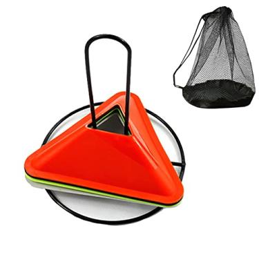 Imagem de Cones de disco de treinamento de futebol com bolsa de transporte e suporte ao ar livre obstáculo de basquete multiesporte bandeja marcador de agilidade 10 peças/conjunto, aleatório, 17,5 x 5,5 cm