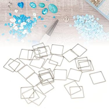 Imagem de Molde De Silicone De 30 Peças Em Forma De Pingente De Forma Geométrica Bandejas Ocas, Para Artesanato Em Resina Moldes De Pingentes De Resina Diy, Quadrado [Pequeno * 30]