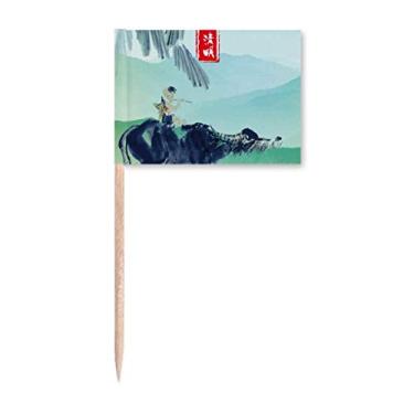 Imagem de Marcadores de palito de dente com termo solar 24 insetos entusiasmados decoração de festa