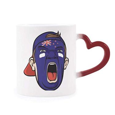 Imagem de Nova Zelândia Boné de maquiagem facial gritando caneca sensível ao calor copo de grés que muda de cor vermelha