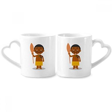 Imagem de Quant Black New Zealand Conjunto de canecas de porcelana para casais, coração de cerâmica