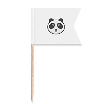 Imagem de Bandeiras de palito de dente de animal adorável panda de suavidade, marcação de rotulagem para bolo de festa, comida e placa de queijo