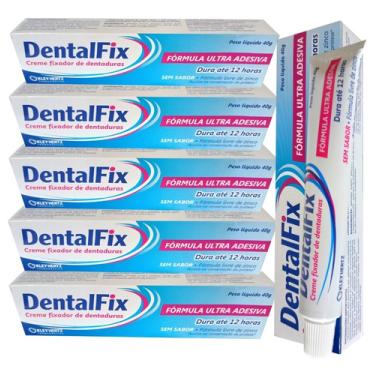 Imagem de Kit Com 6 Dentalfix Fixador De Dentaduras Sem Sabor 40g Cada Dentalfix Creme Fixador de Dentaduras