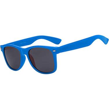 Imagem de Óculos de sol retrô vintage clássico anos 80 com armação colorida para homens ou mulheres, 1smoke Lens Blue, Medium