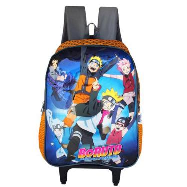 Mochila Escolar Naruto Uzumaki Desenho Rodinha G Meninos - Kids