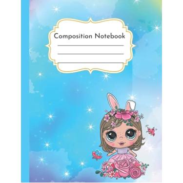 Imagem de Caderno de redação com pauta universitária livro de exercícios de escola | 100 páginas (para crianças) caderno primário bonito para meninas em idade escolar, perfeito para... e caderno super fofo projetado para meninas