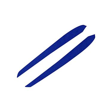 Imagem de Alfanxi Capa de painel e painel de acabamento interno da porta da frente Alcantara e material ABS compatível com Tesla modelo Y/3 (azul, tampa do painel da porta)